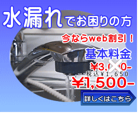 蛇口の水漏れや給水管の水もれ等のみずもれのお客様はこちら