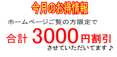 ホームページご覧の方は３０００